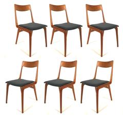 Danish Teak Boomerang Dining Chairs by Erik Christiansen for Slagelse