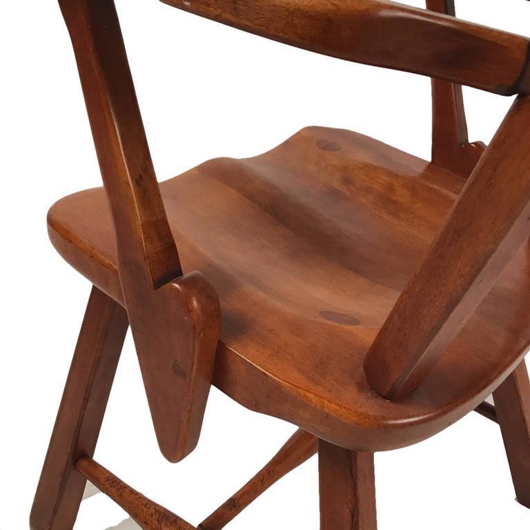 Pair of Cushman Vermont Hard Rock Maple Americana Armchairs by Herman DeVries at 1stDibs