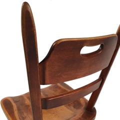 Six Hard Rock Vermont Maple Americana Dining Chairs, Herman DeVries for Cushman