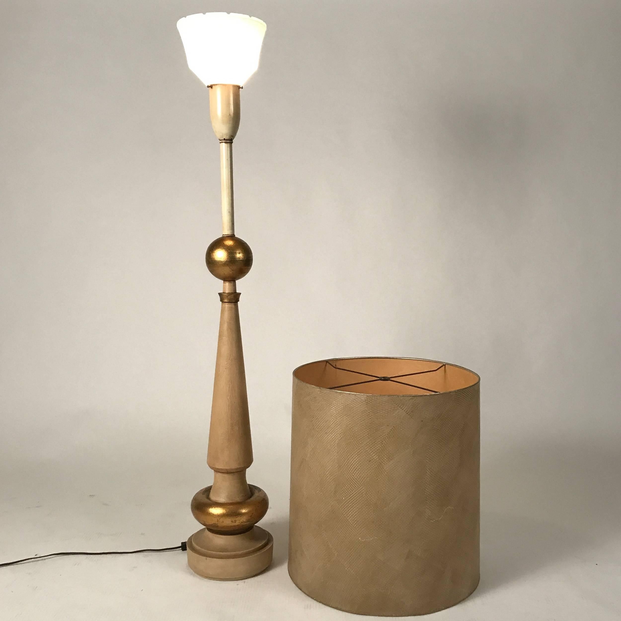 American Monumental 1950s Regency Torchiere Lamp in the Manner of James Mont