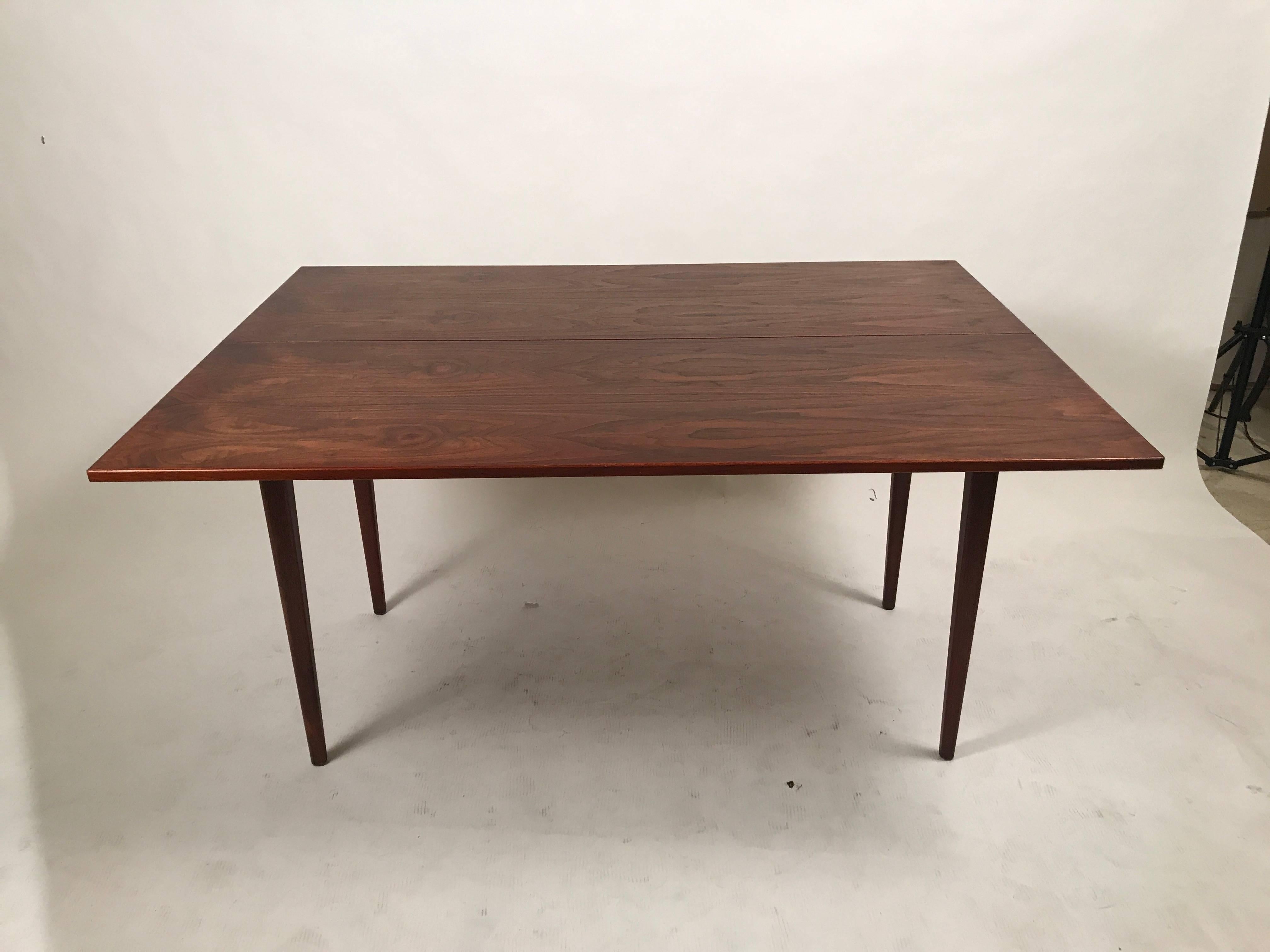 Jens Risom Convertible Flip-Top Console/Card or Dining Table W. Hidden Storage In Excellent Condition In Hudson, NY