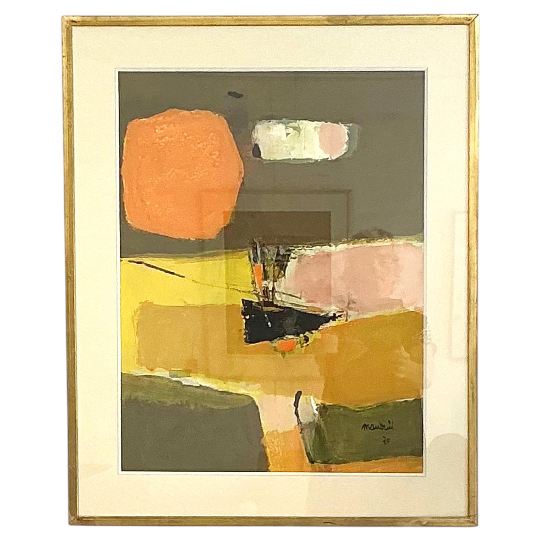 Henri Mauduit, huile sur papier. Signé et daté des années 1970. Résumé