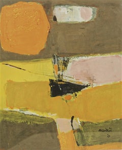 Henri Mauduit, Oil On paper. Signed & Dated 1970s. Abstract
