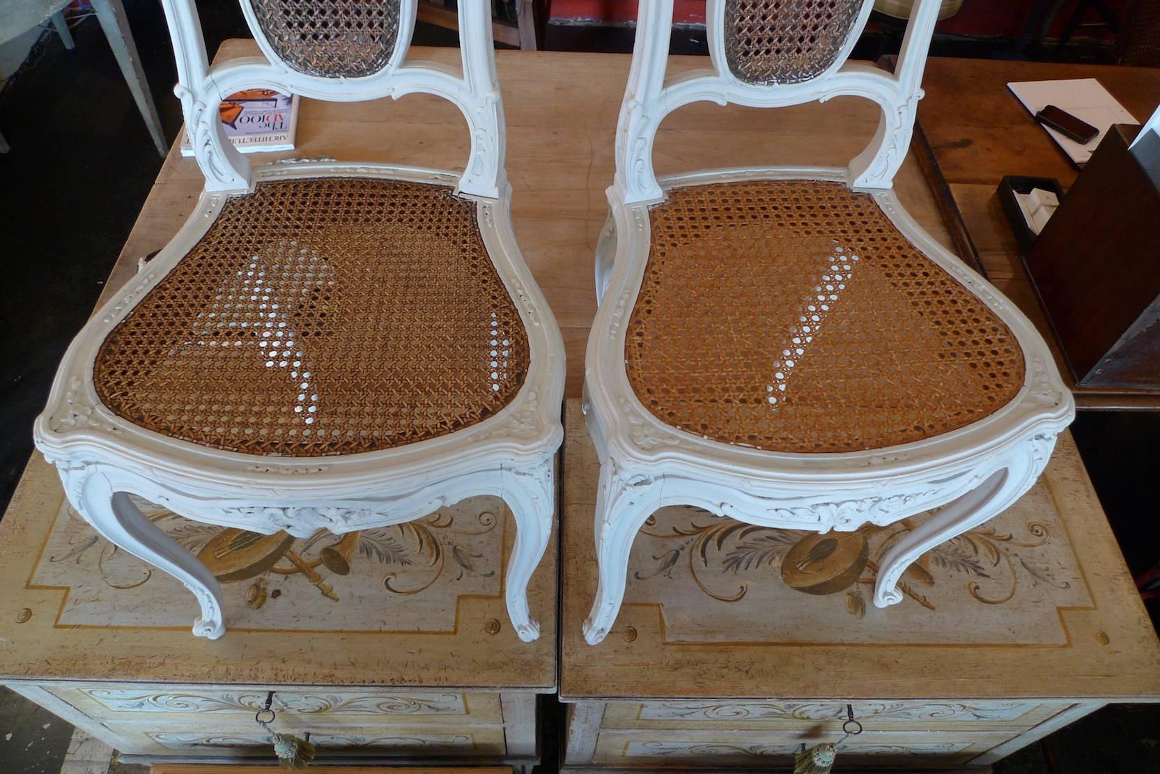 French XIX Louis XVI with Cane Back and Seat In Distressed Condition In Santa Monica, CA