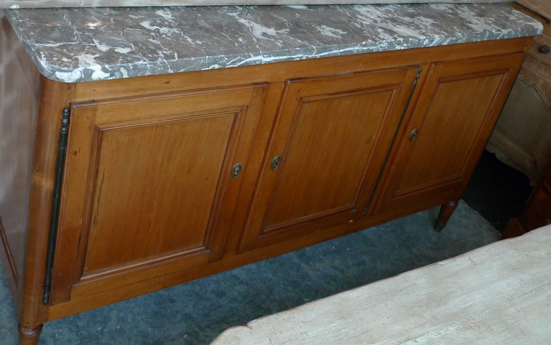 French 19th Century Three-Door Buffet with Removable Marble Top 4