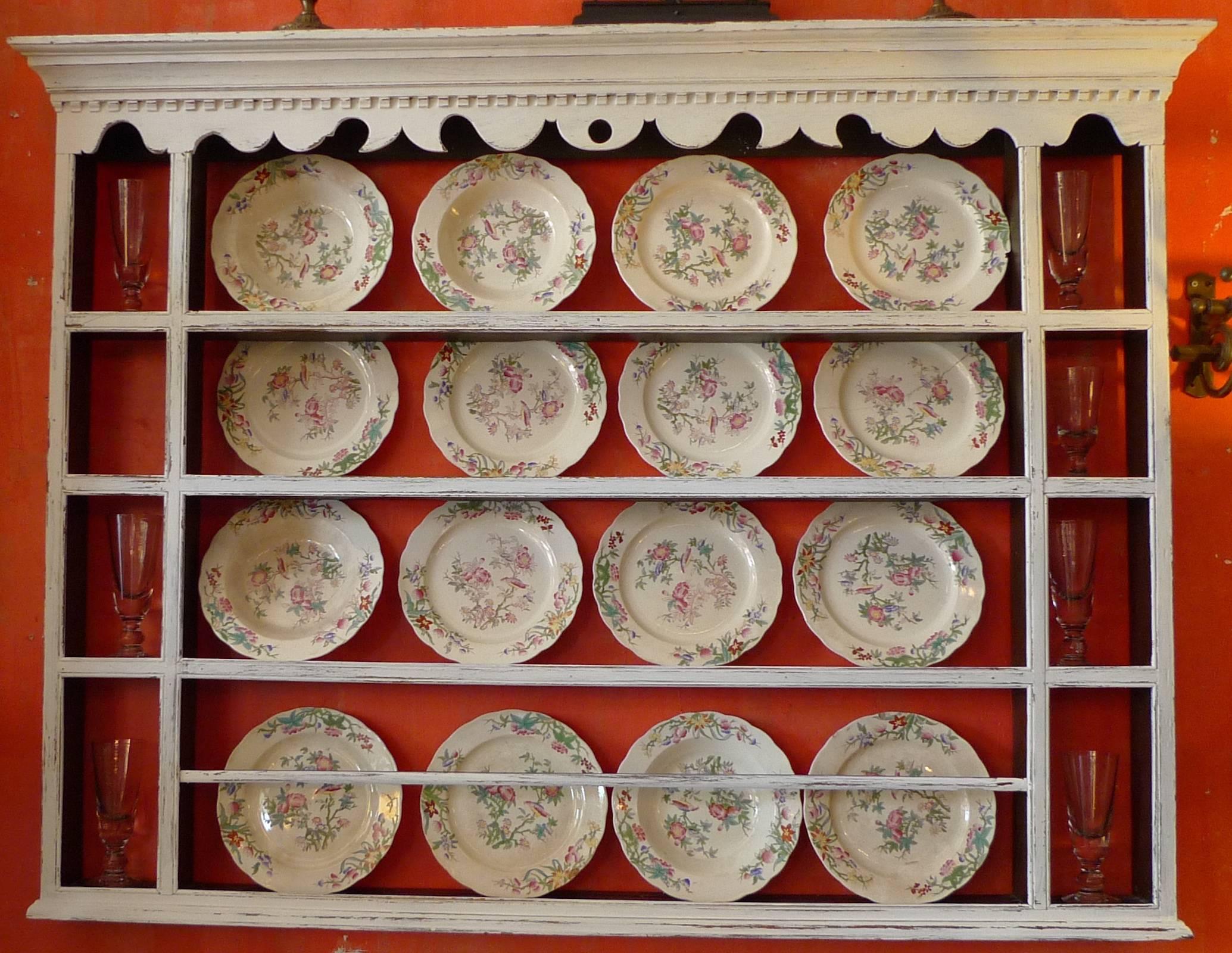 French 19th century Provençal four shelf plate rack.