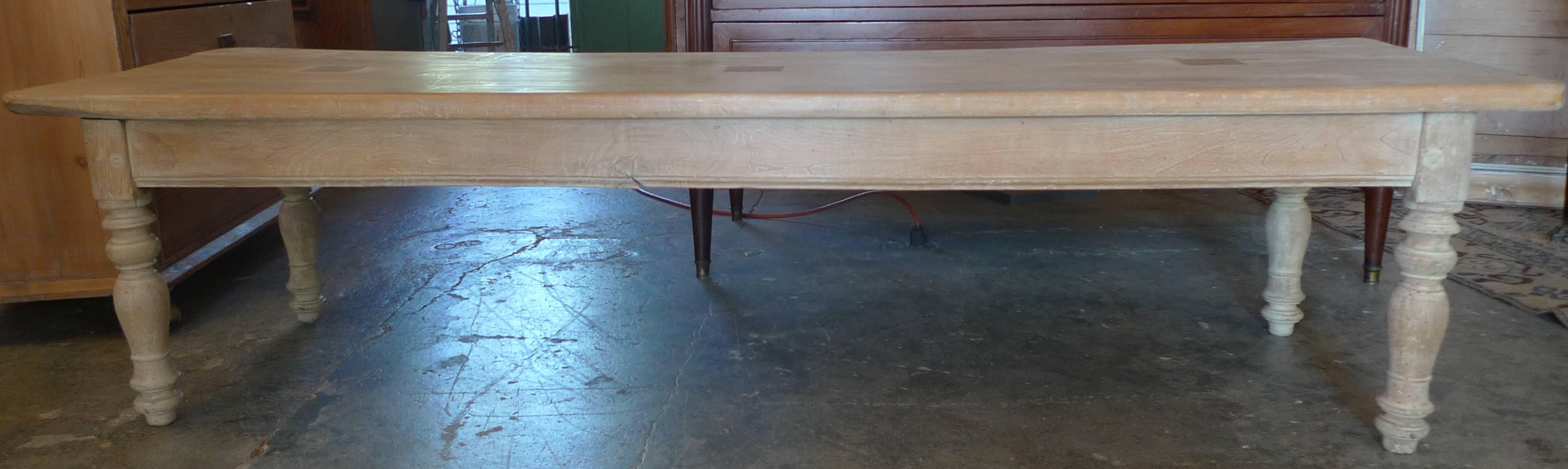 French 19th Century Stained Pine Long Coffee Table. 1