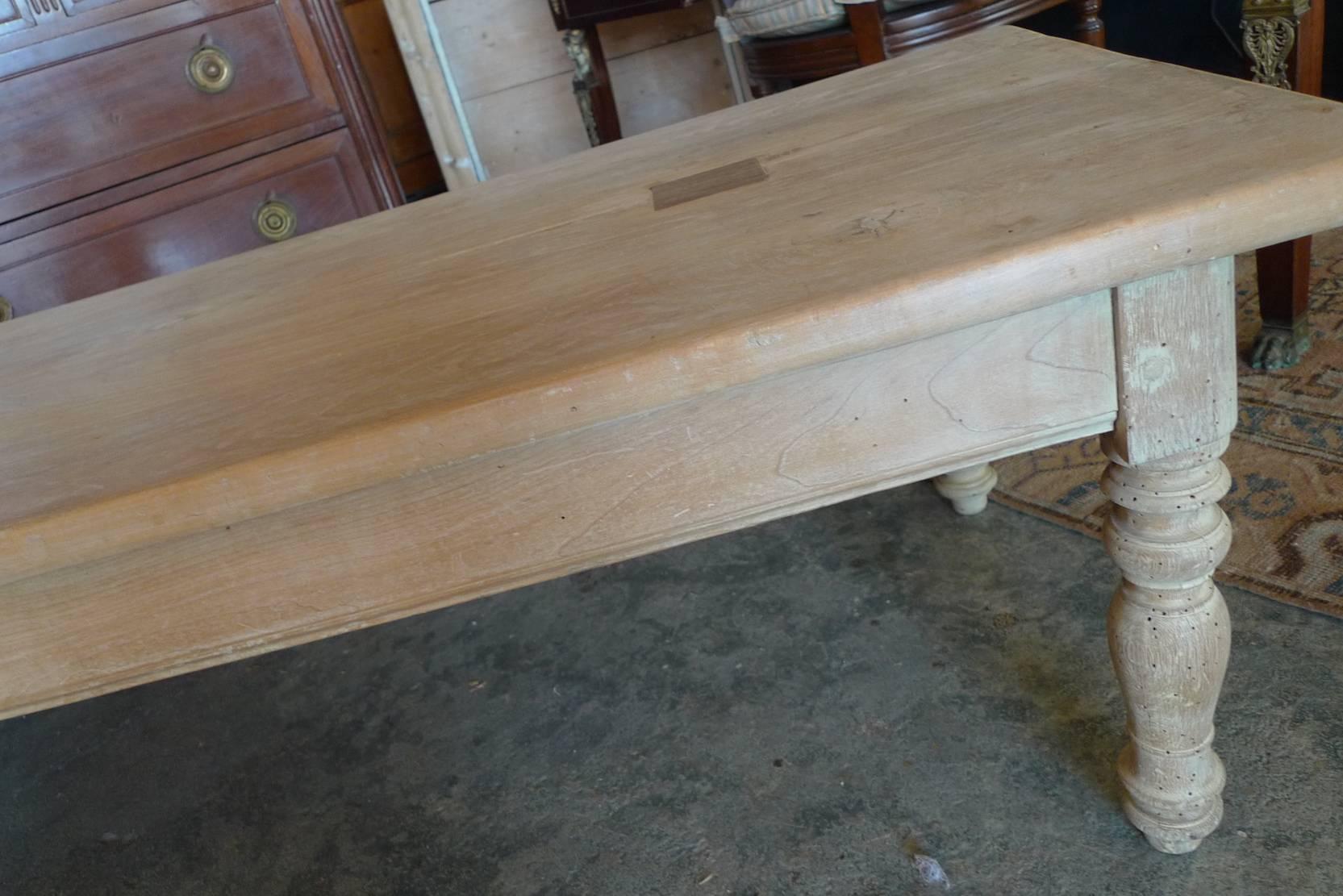 French 19th Century Stained Pine Long Coffee Table. 4