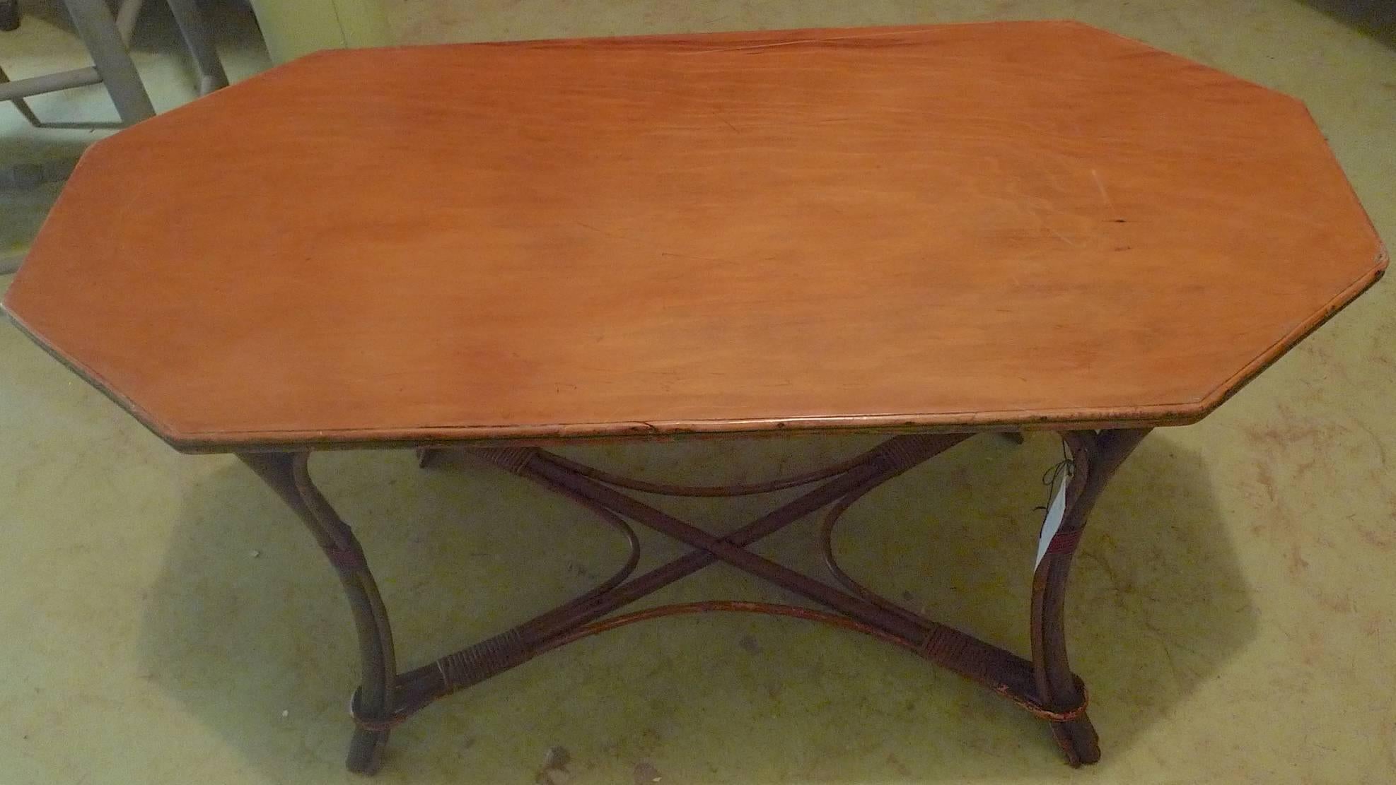 French 19th Century Bamboo Octagonal Table 3