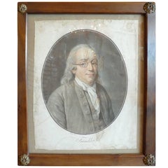 Antique French, 18th Century Color Print Ben Franklin