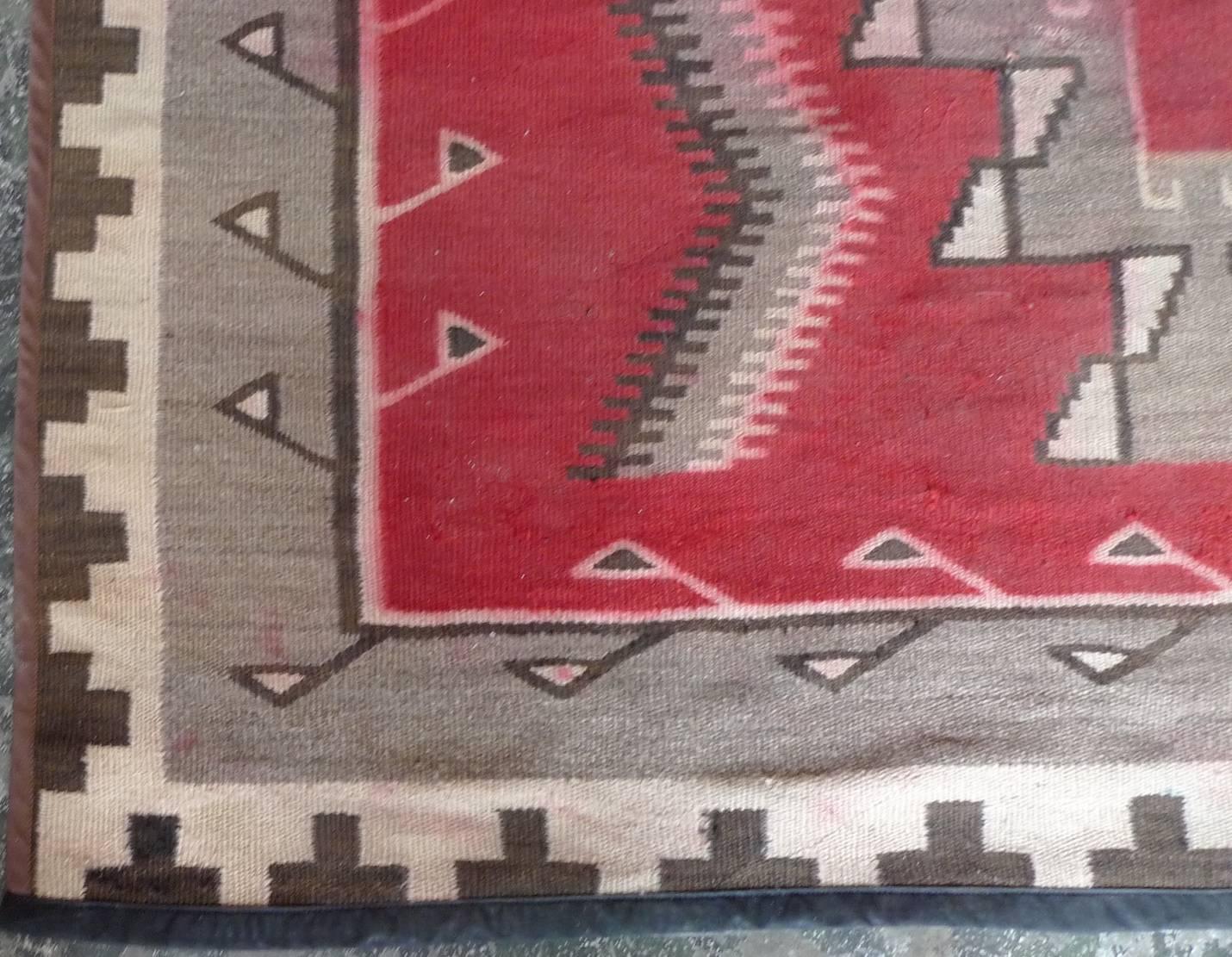 Navajo vintage handwoven wool rug.