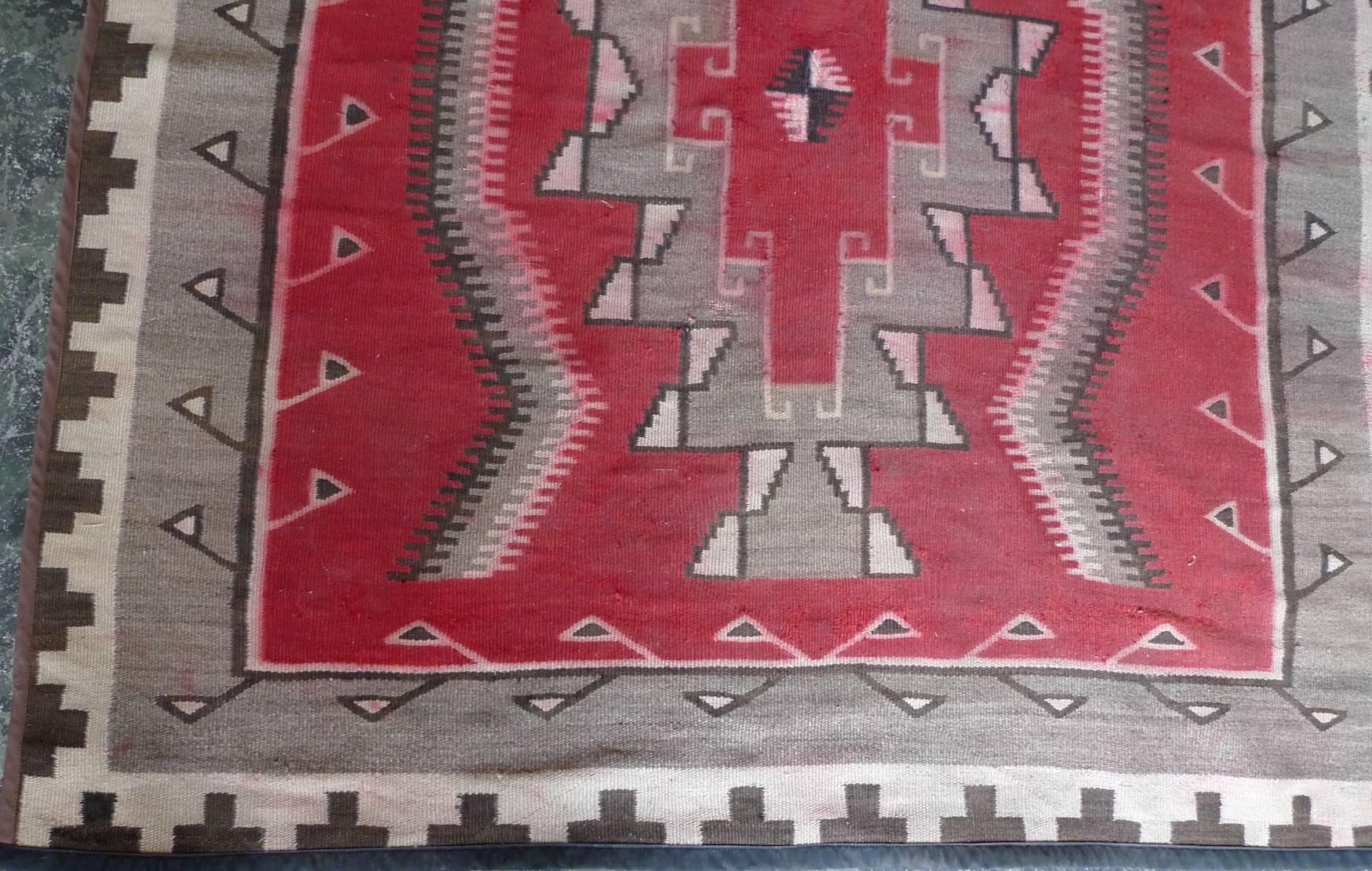 20th Century Navajo Vintage Handwoven Wool Rug