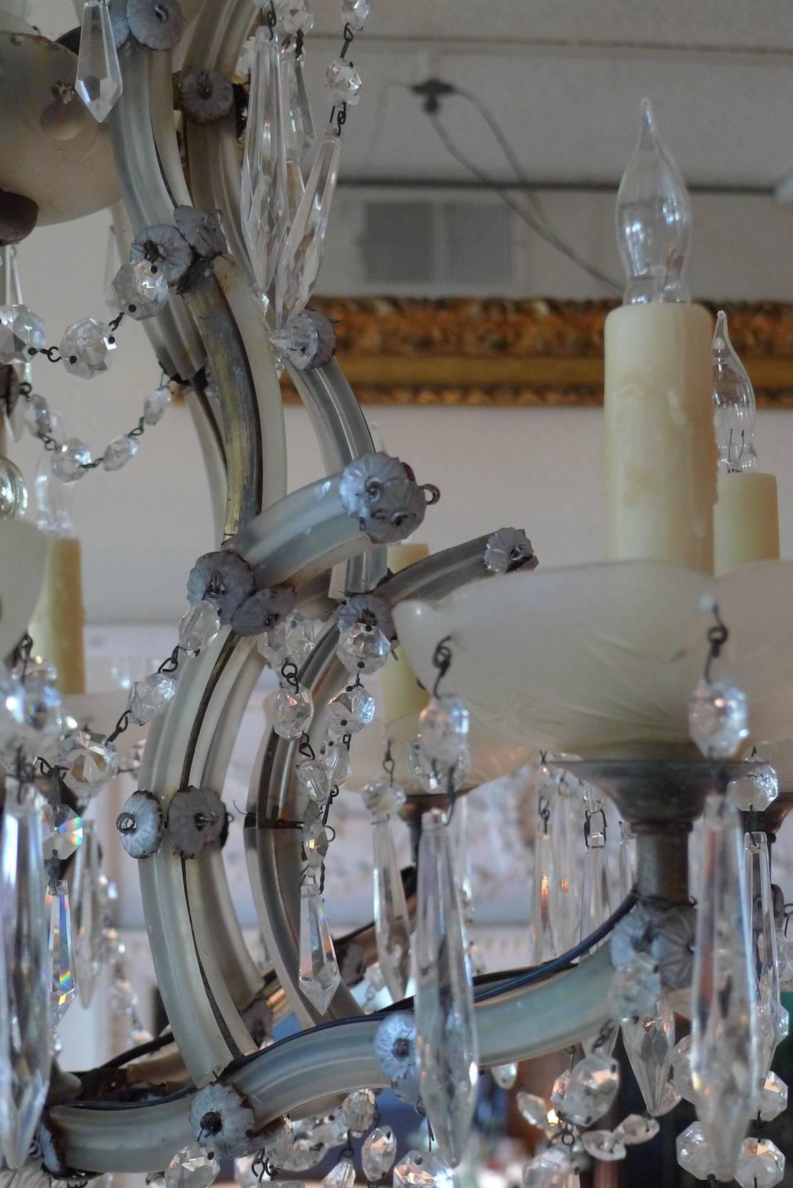 French 19th Century Eight-Light Crystal Chandelier 2