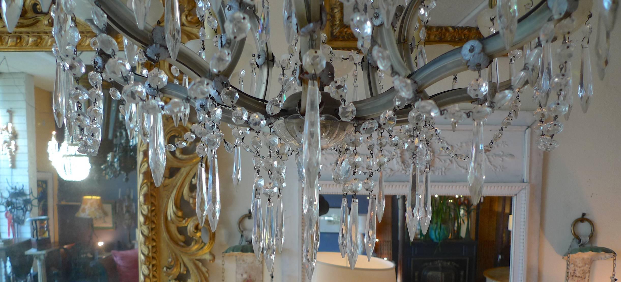 French 19th Century Eight-Light Crystal Chandelier 4