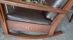 American Arts & Crafts Mission Rocking Chair by Limberts & Two Leather Cushions