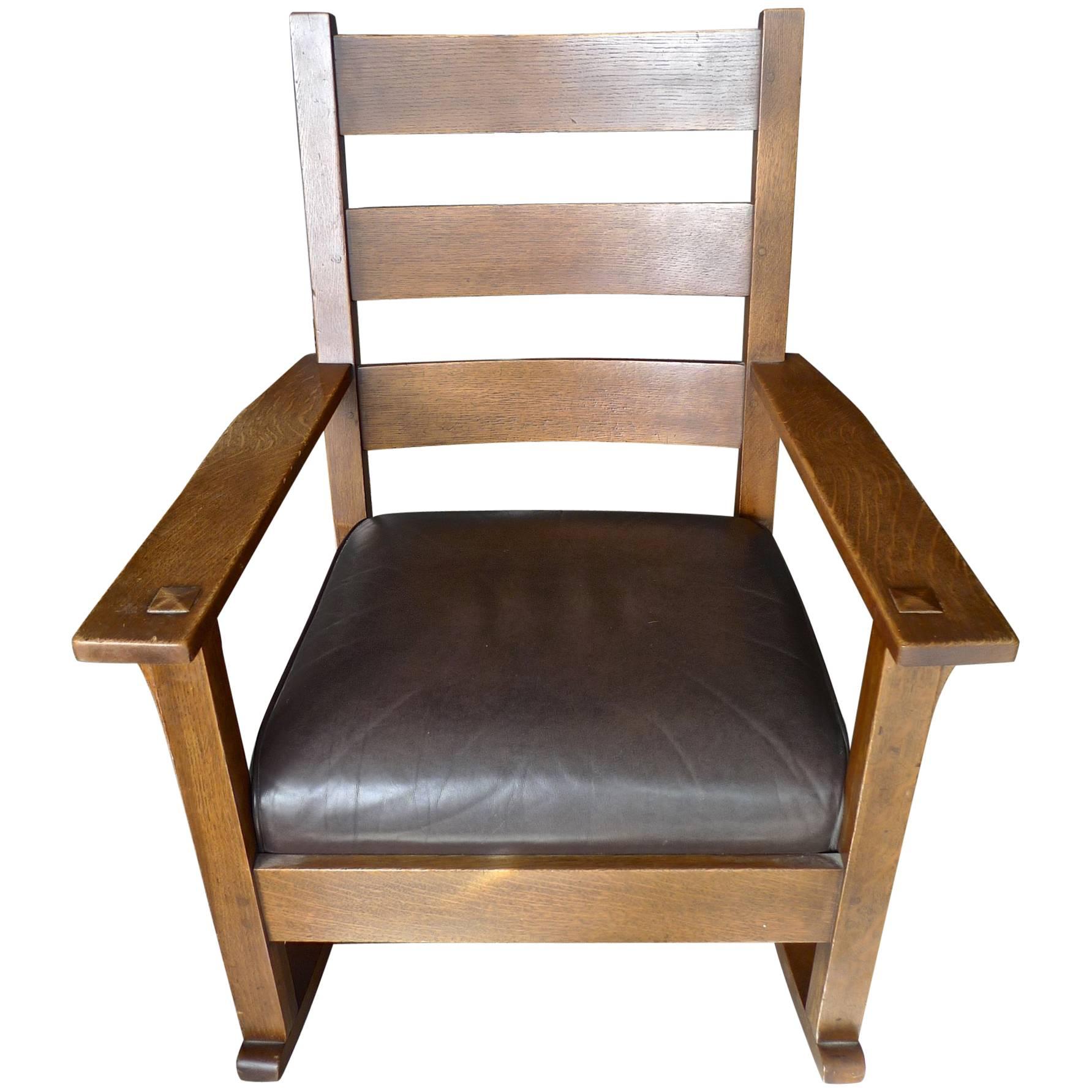 American Lifetime Furniture Arts & Crafts Mission Rocking Chair and Seat Cushion