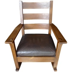 American Lifetime Furniture Arts & Crafts Mission Rocking Chair and Seat Cushion