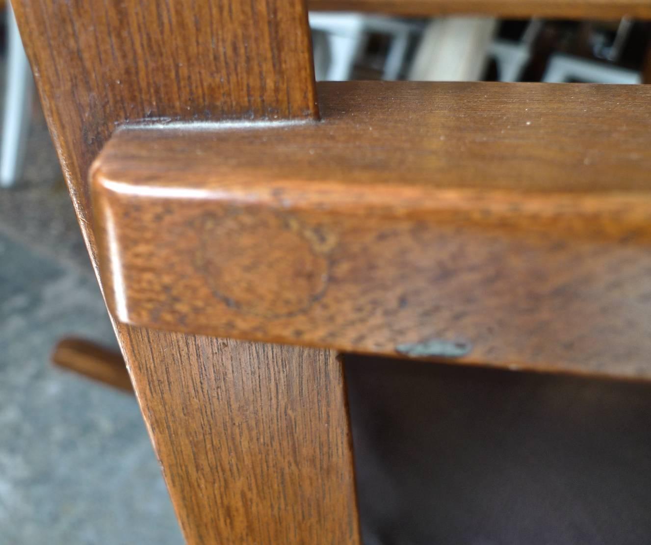 American Lifetime Furniture Arts & Crafts Mission Rocking Chair and Seat Cushion In Good Condition In Santa Monica, CA