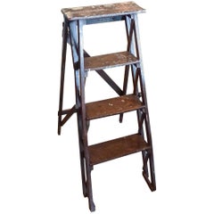 Antique French 19th Century Artist Step Ladder