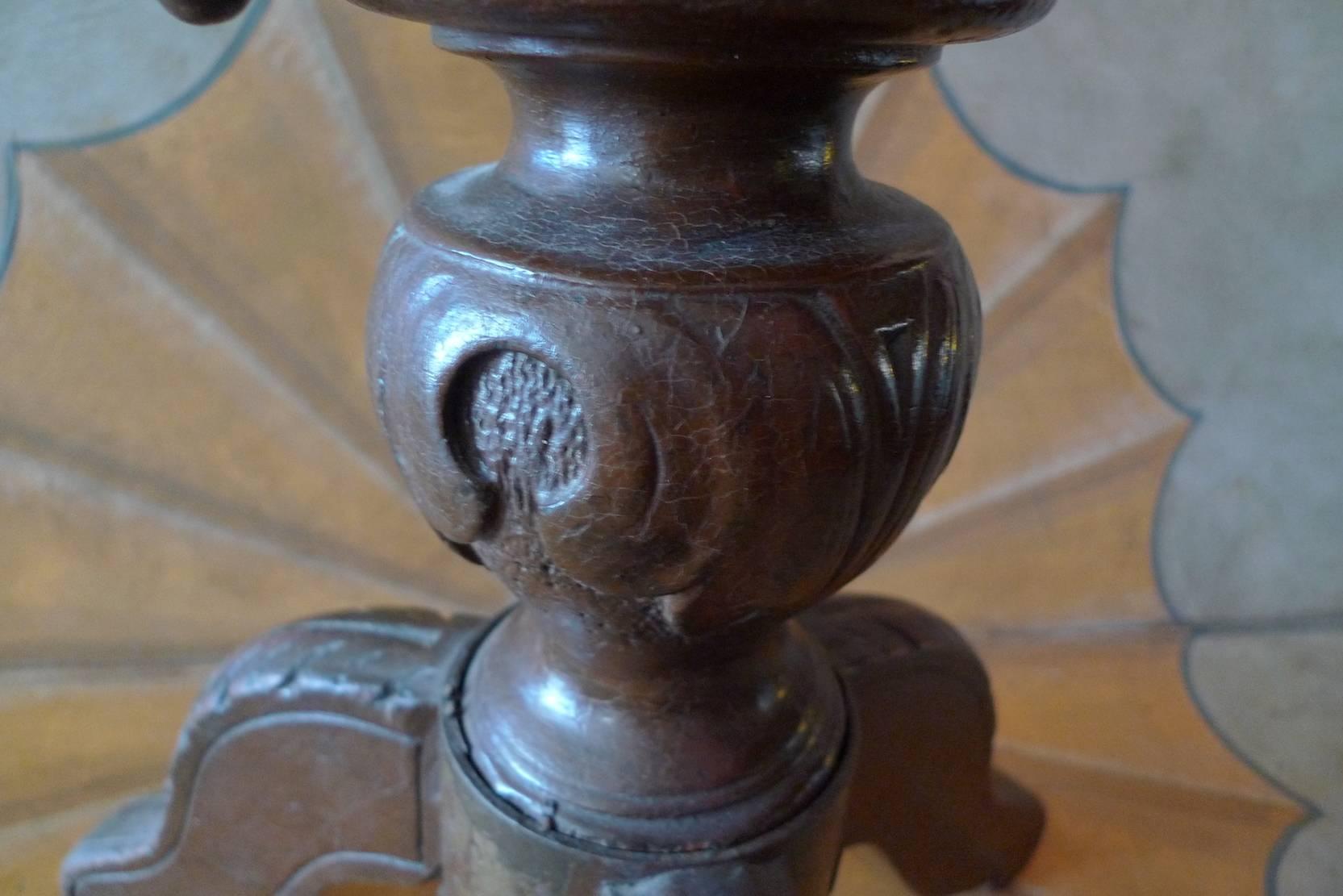 Hand-Carved English 19th Century Expandable Upholstered Piano Stool