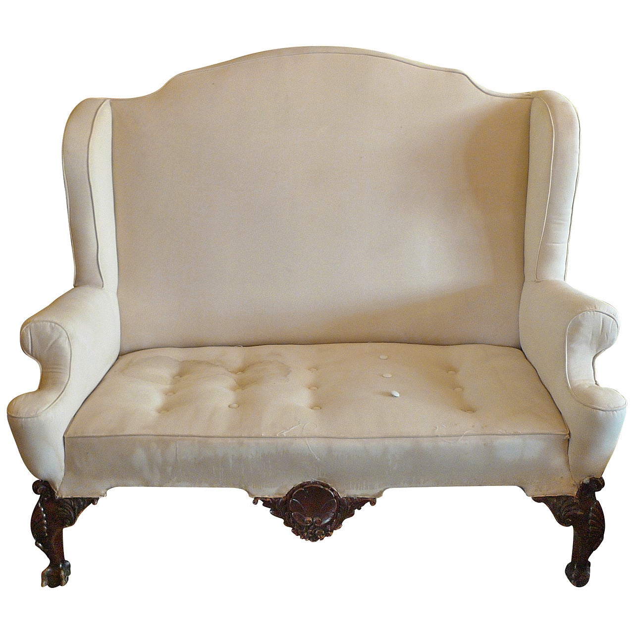 English XVIII Georgian Wingback Sofa