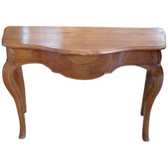 French 19th Century Stained Fruitwood Demilune Console Table