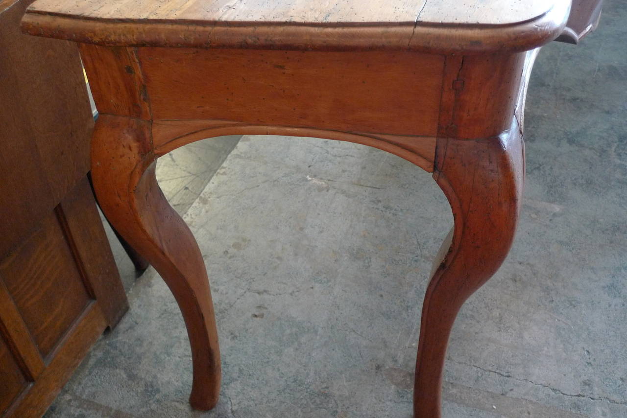 French 19th century stained fruitwood demilune console table.

 