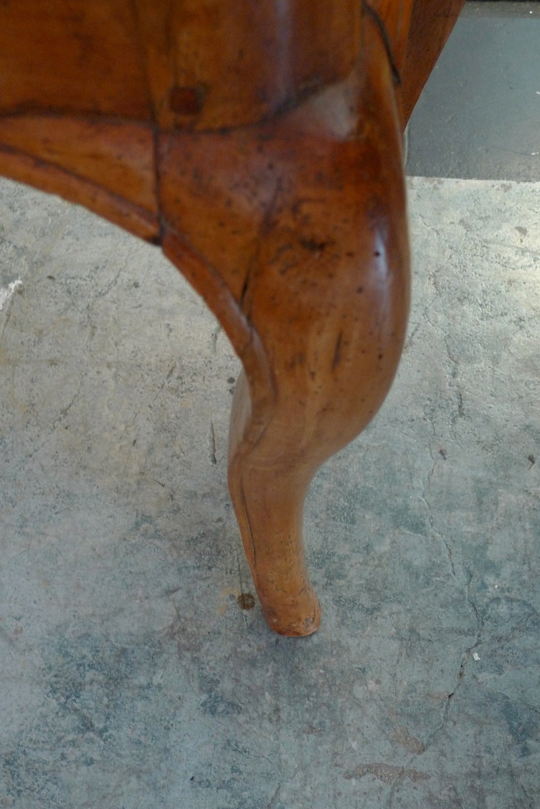 French 19th Century Stained Fruitwood Demilune Console Table 1