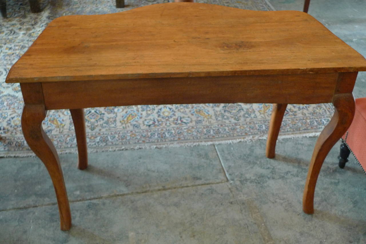 French 19th Century Stained Fruitwood Demilune Console Table 2