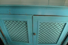 French 19th Century Painted Buffet with Two Doors with Wire and One Shelf