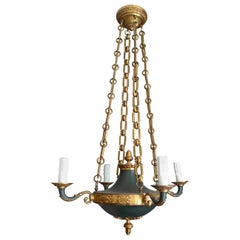 French Early 20th Century Empire Style Four-Arm Four-Light Chandelier