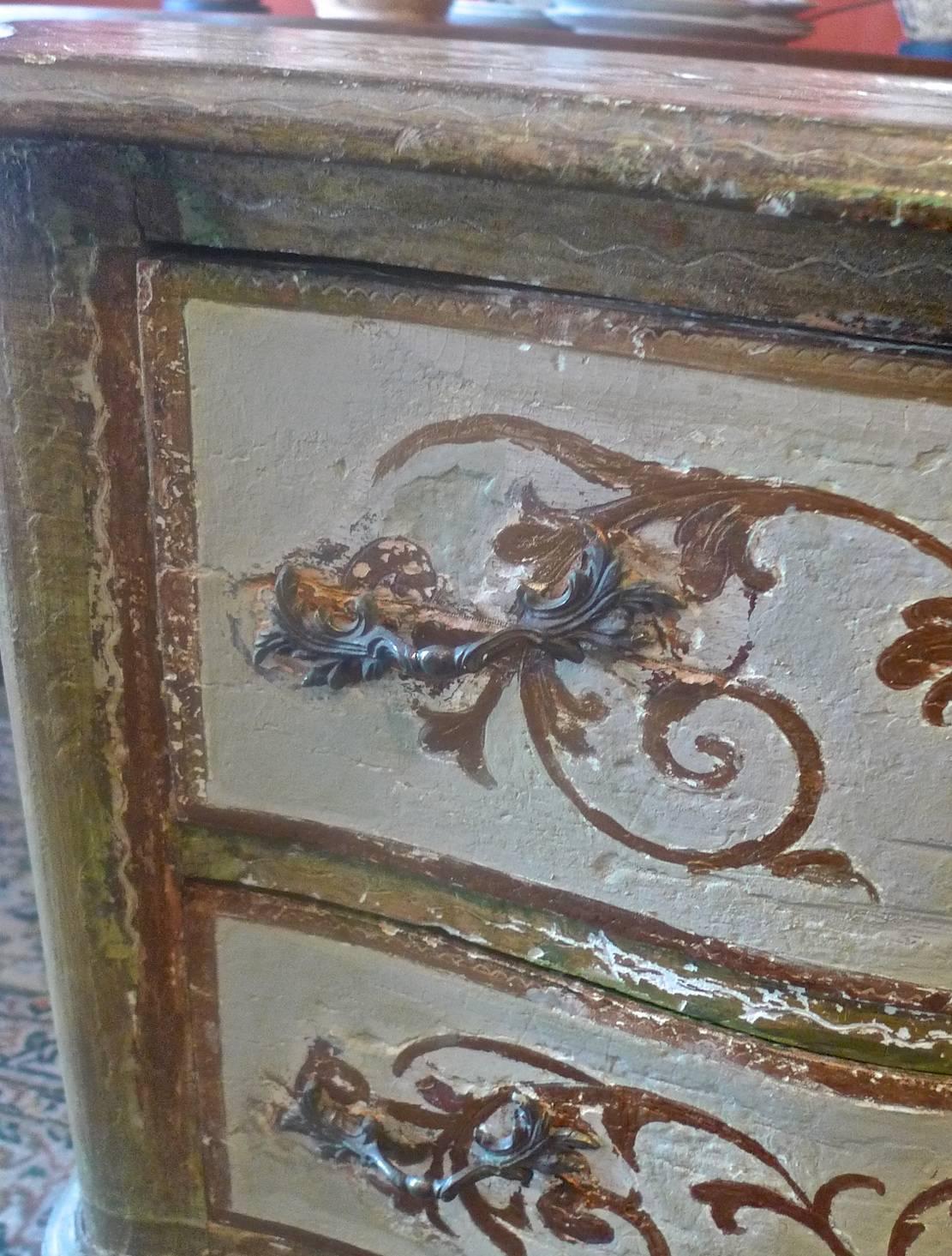 Italian Venetian Hand Painted Hand Carved 3-Drawer Commode or Chest 3