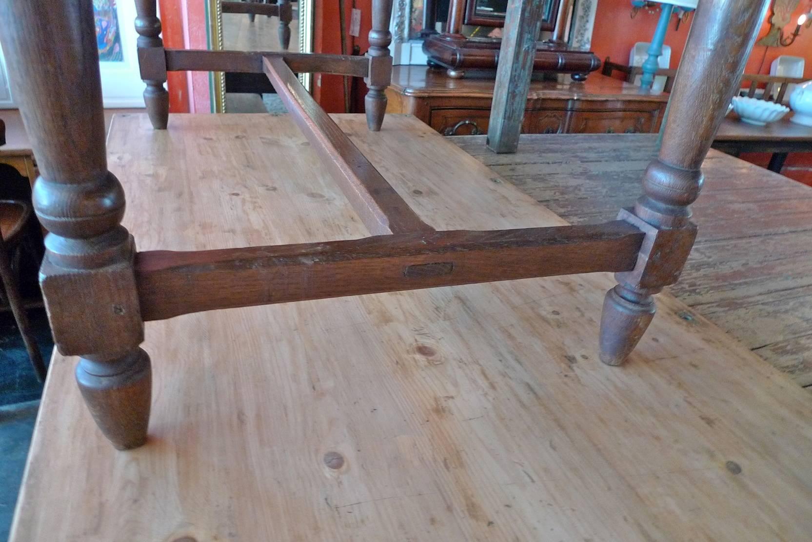 19th Century French xix oak desk with two drawers