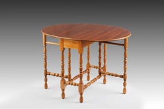 Vintage Gateleg Drop-Leaf Table, Two-Tone Hardwood, Imperial Grand Rapids