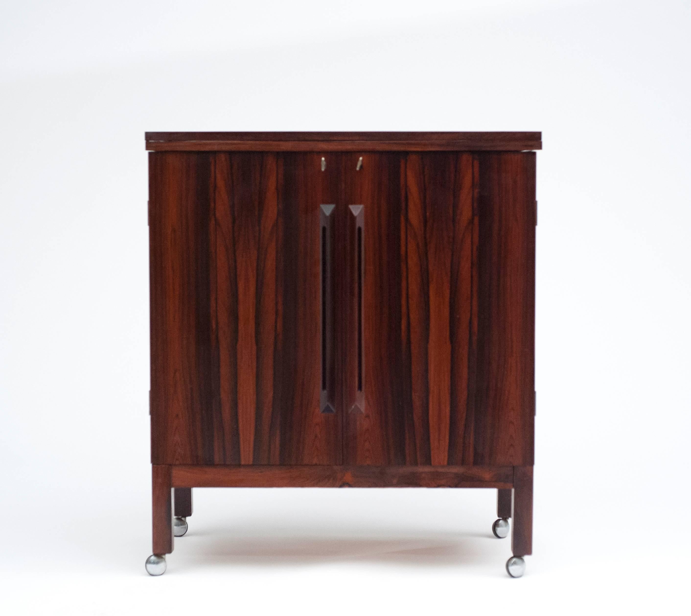 Scandinavian Modern Rosewood Bar Cabinet by Torbjorn Afdal for Bruksbo of Norway