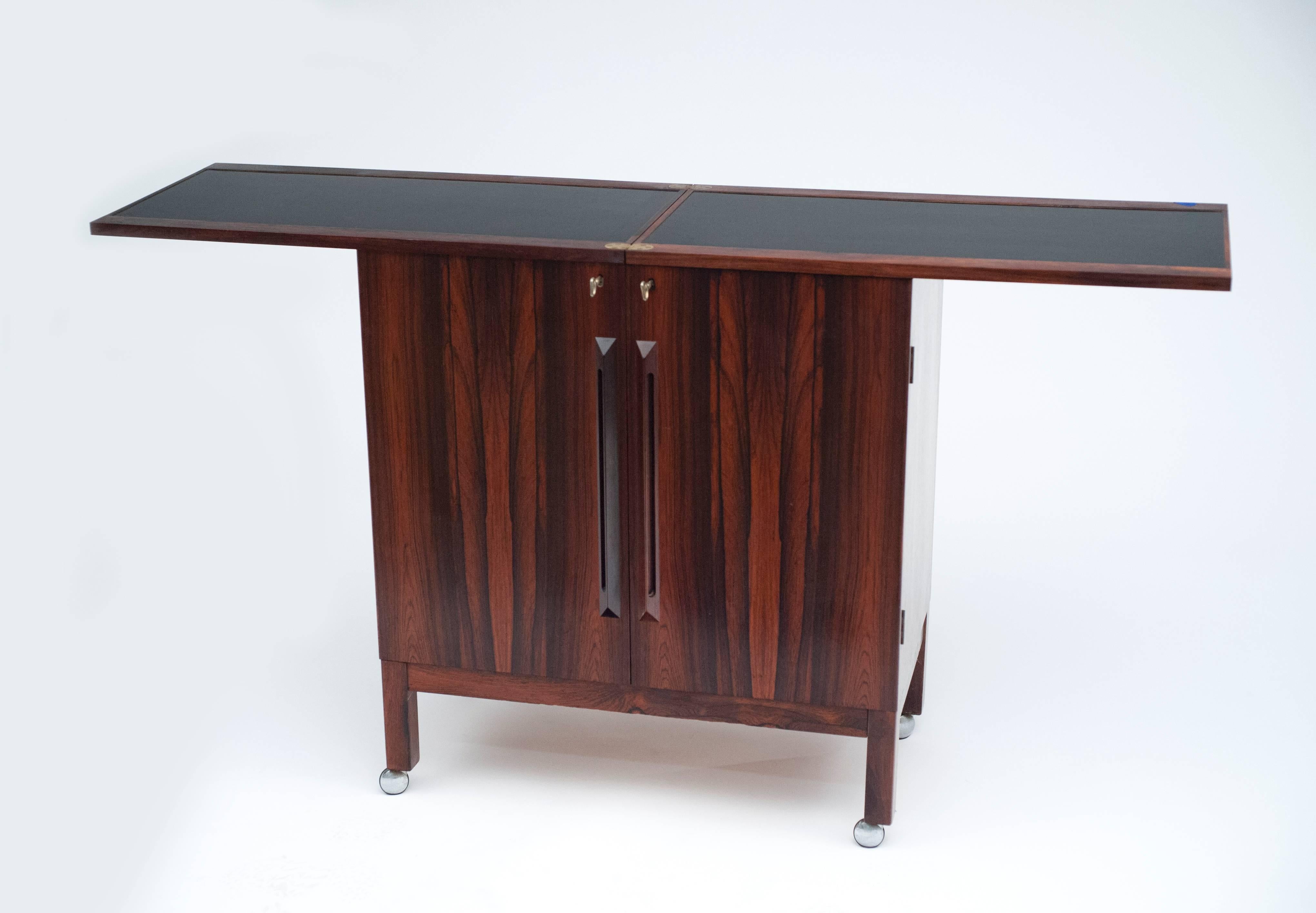 Norwegian Rosewood Bar Cabinet by Torbjorn Afdal for Bruksbo of Norway