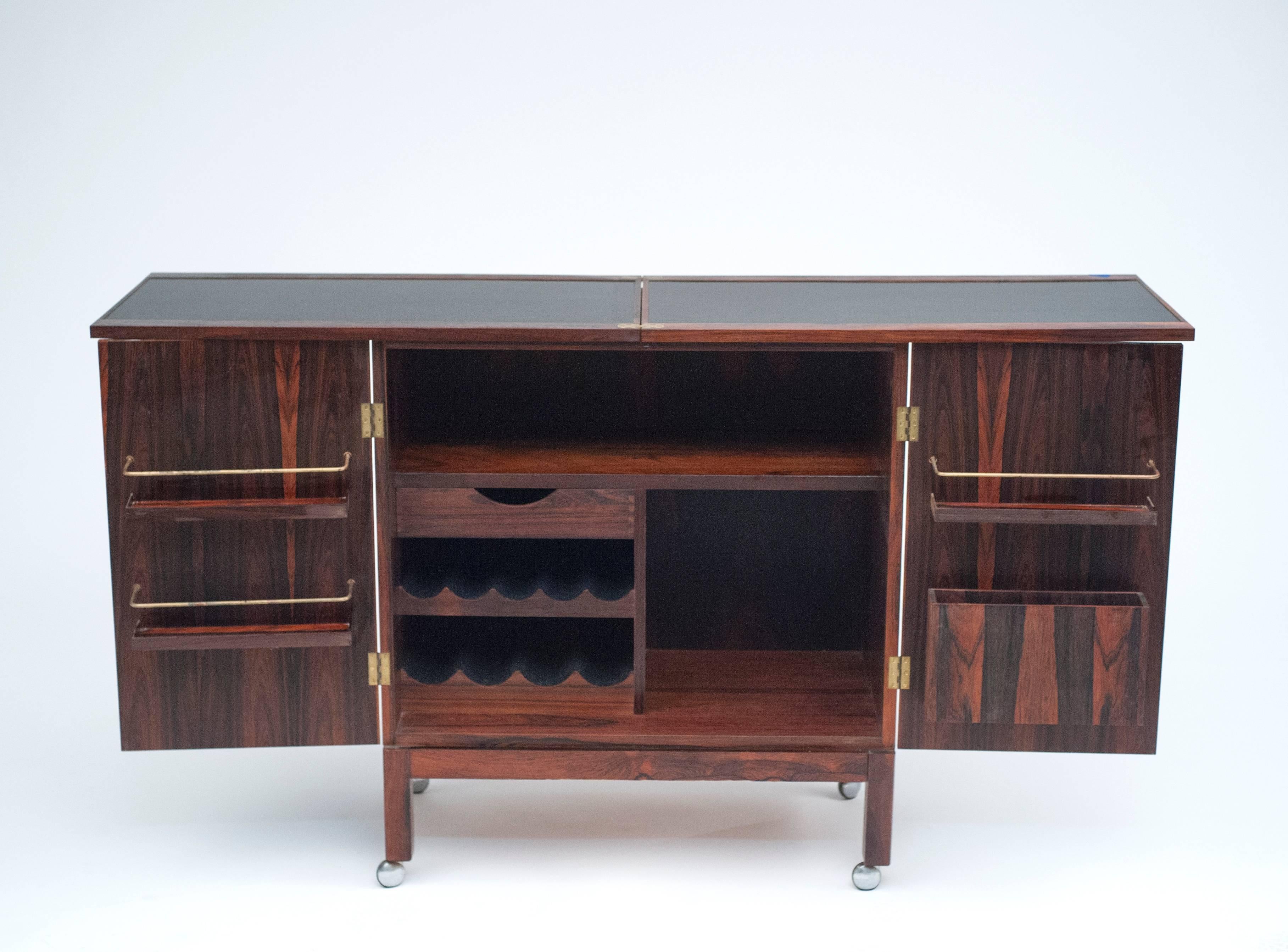Rosewood Bar Cabinet by Torbjorn Afdal for Bruksbo of Norway In Excellent Condition In Washington, DC