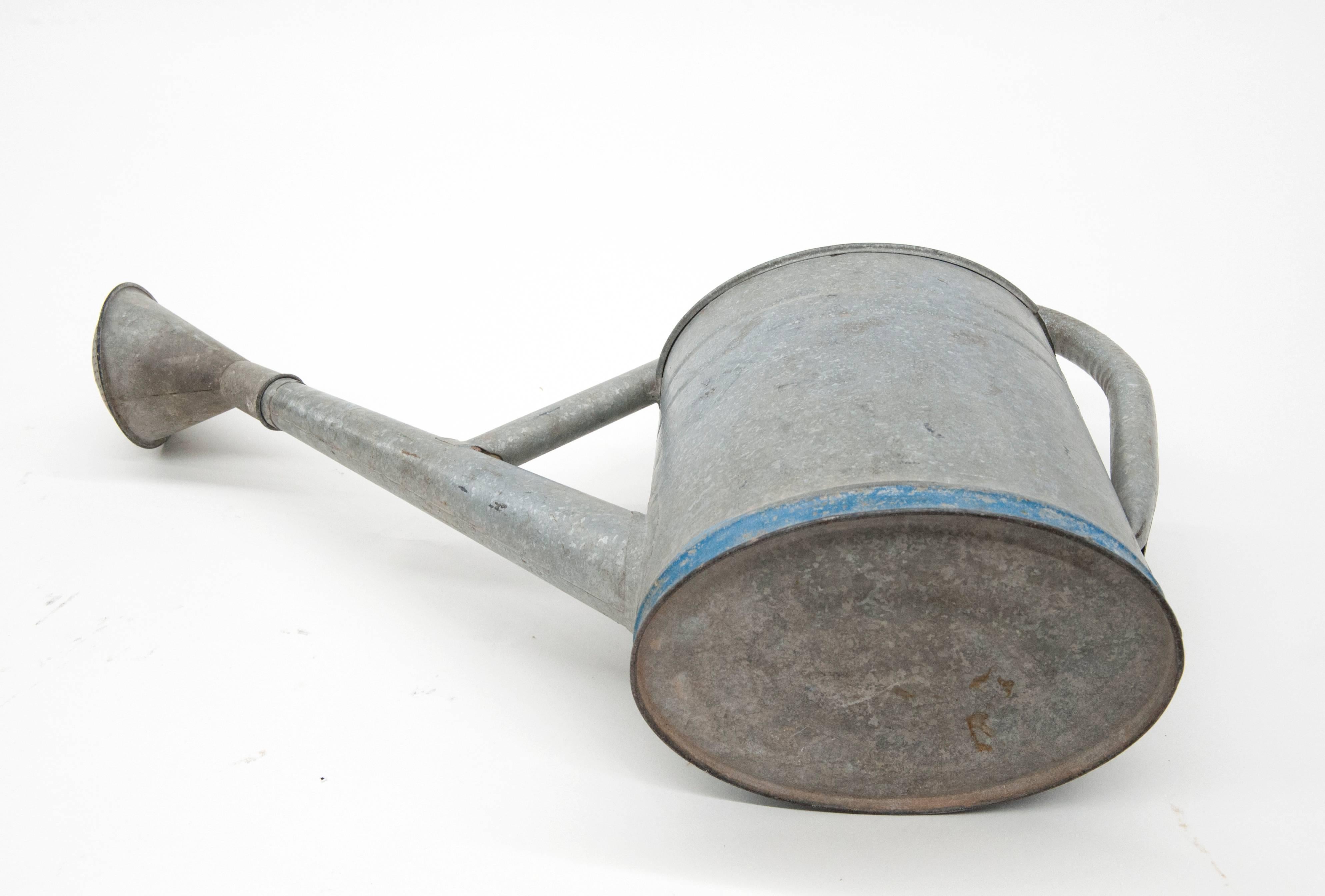 Large Antique Galvanized Watering Can German Flying Bat In Excellent Condition In Washington, DC