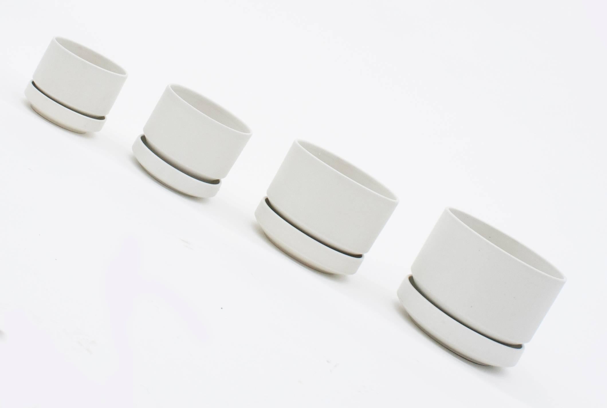 Finnish Set of Four White Arabia Finland Planters by Richard Lindh