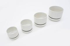 Set of Four White Arabia Finland Planters by Richard Lindh