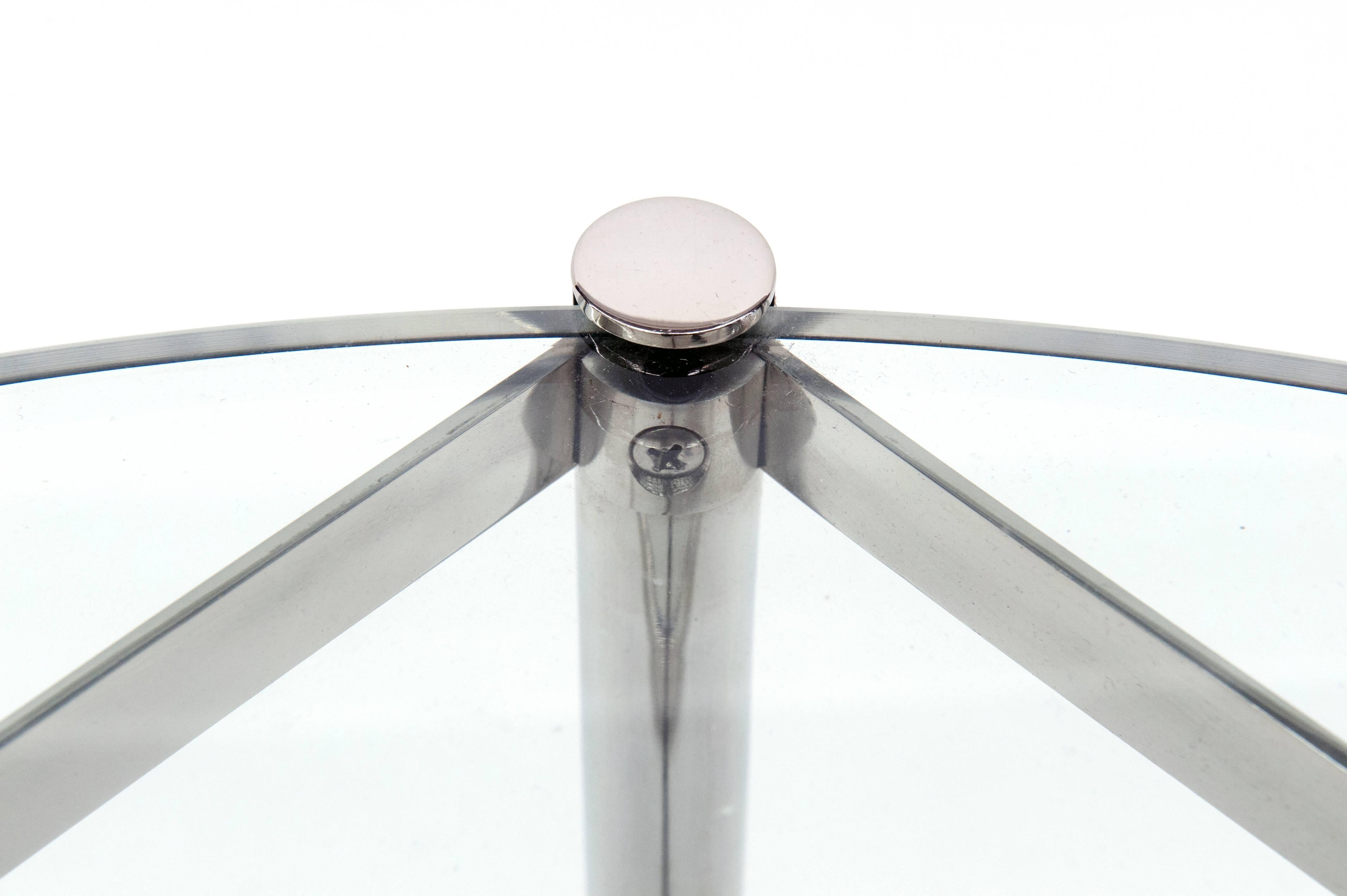 Glass Knoll MR Side Table by Mies van der Rohe