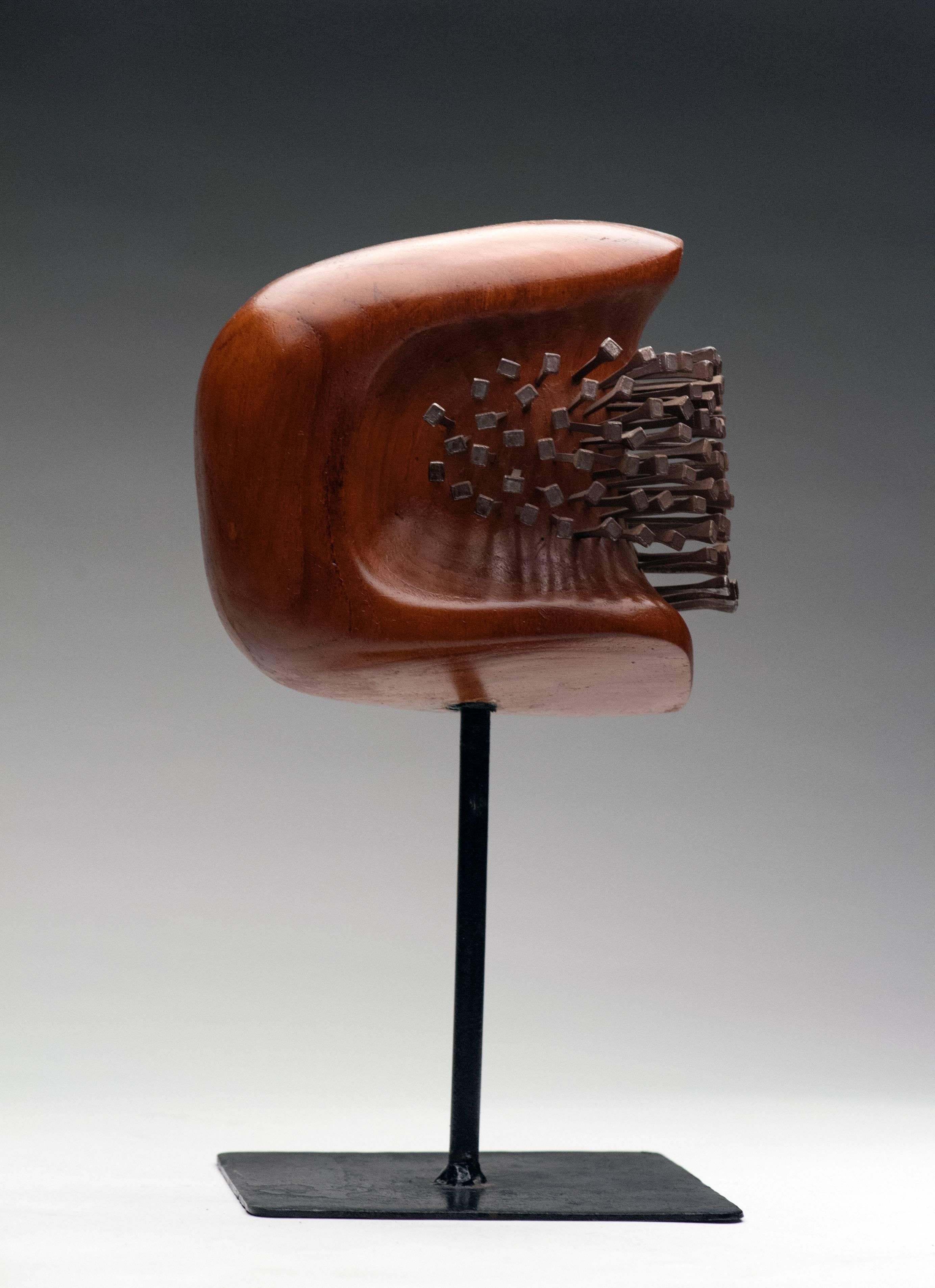 Mid-20th Century Wood and Nail Modern Abstract Sculpture