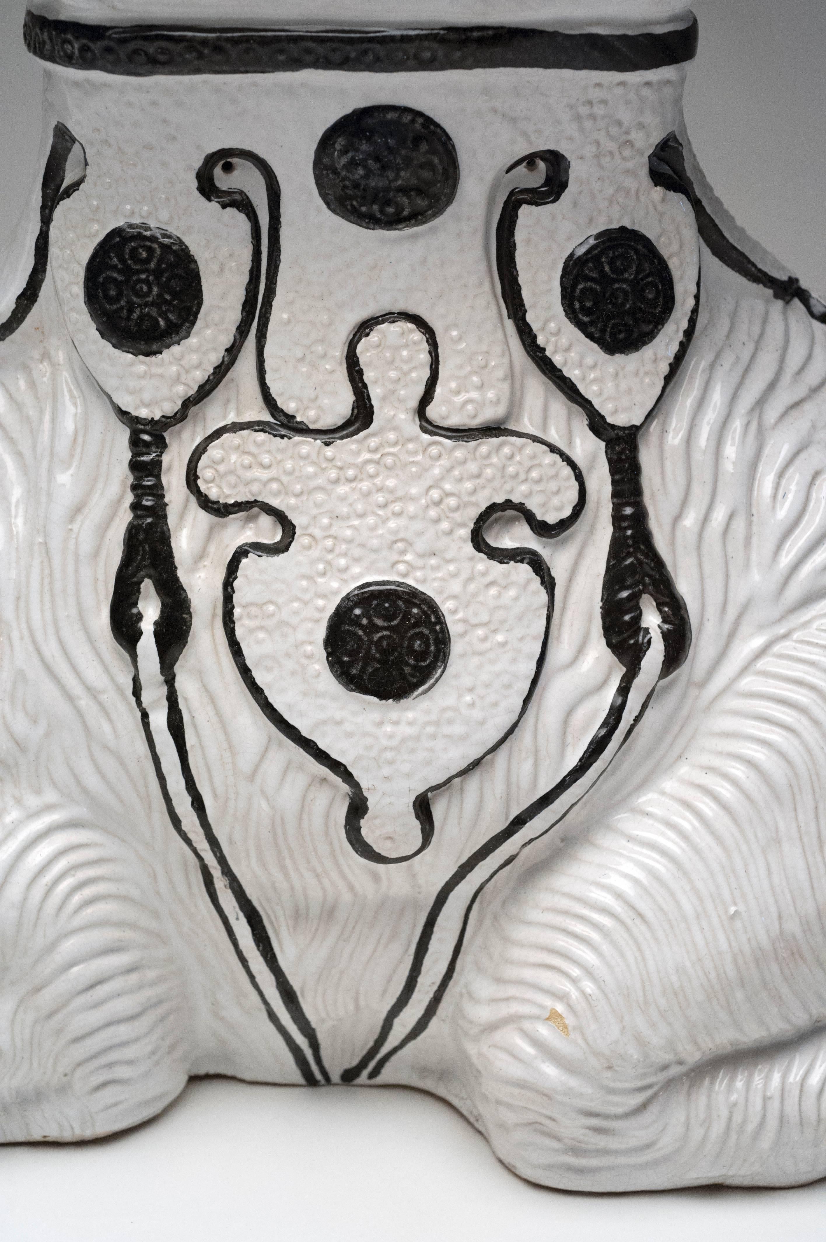 Ceramic Decorative Italian White Camel Garden Stool or Table