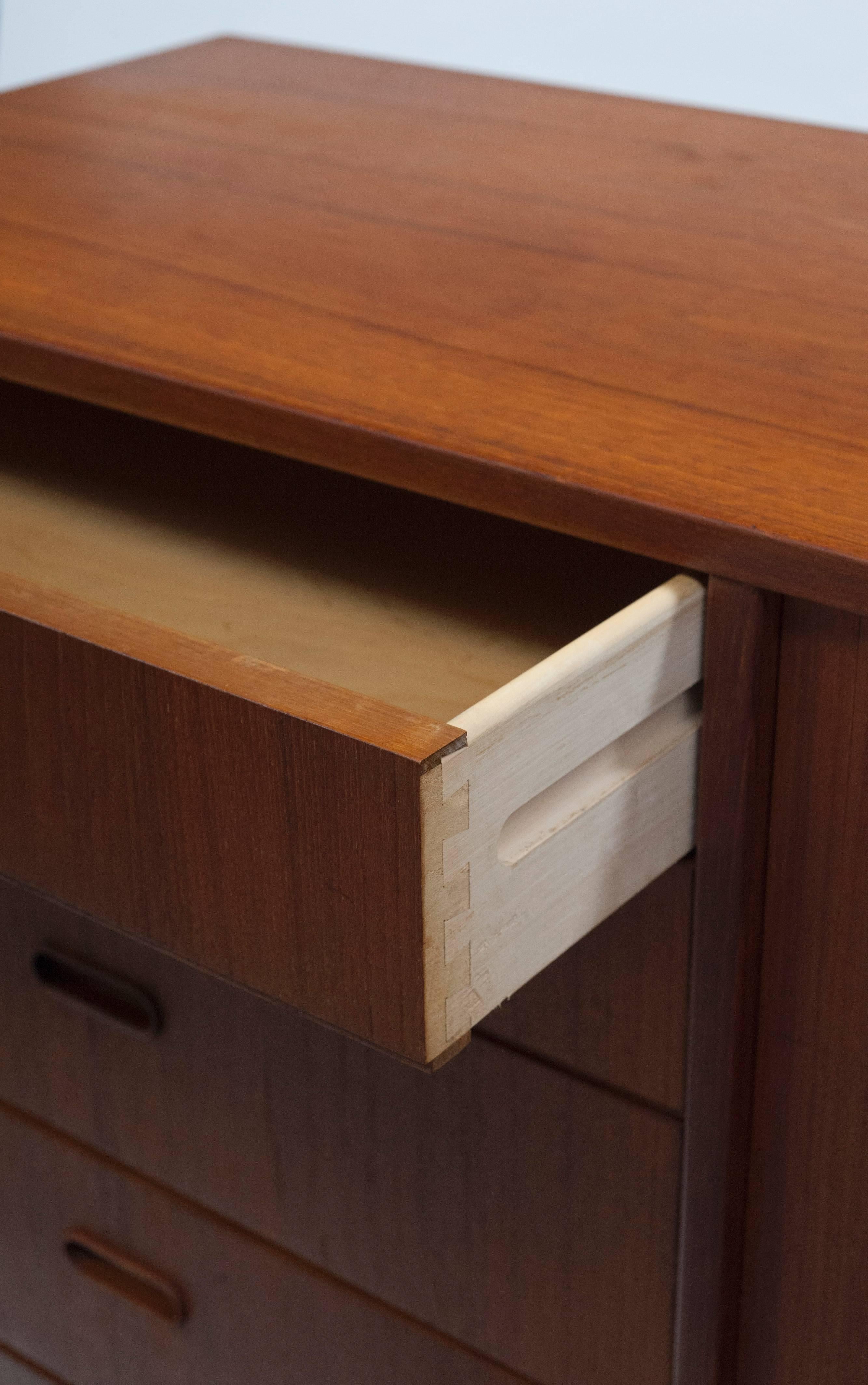 Danish Falster Chest of Drawers in Teak with Tambour Doors 1