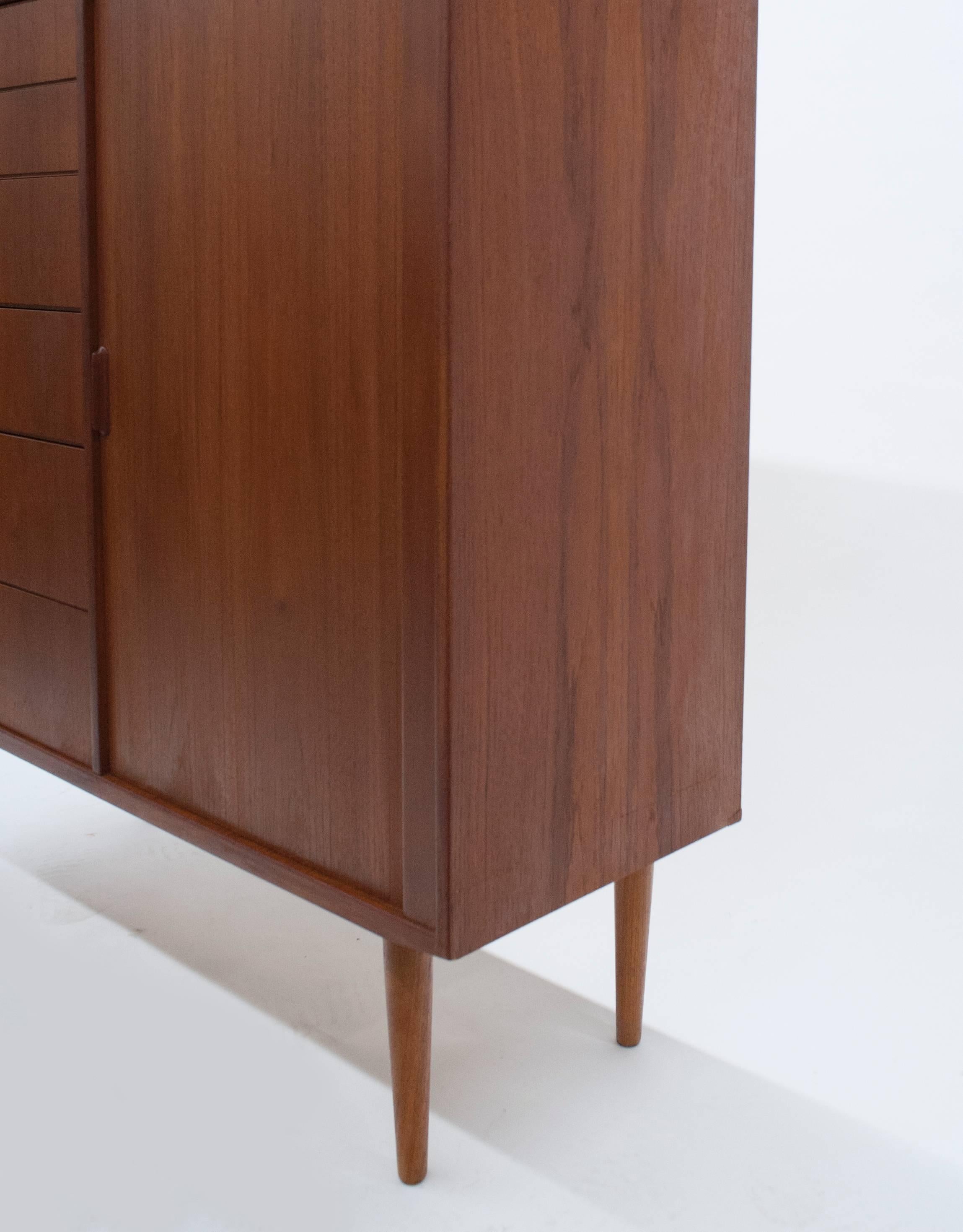 Late 20th Century Danish Falster Chest of Drawers in Teak with Tambour Doors