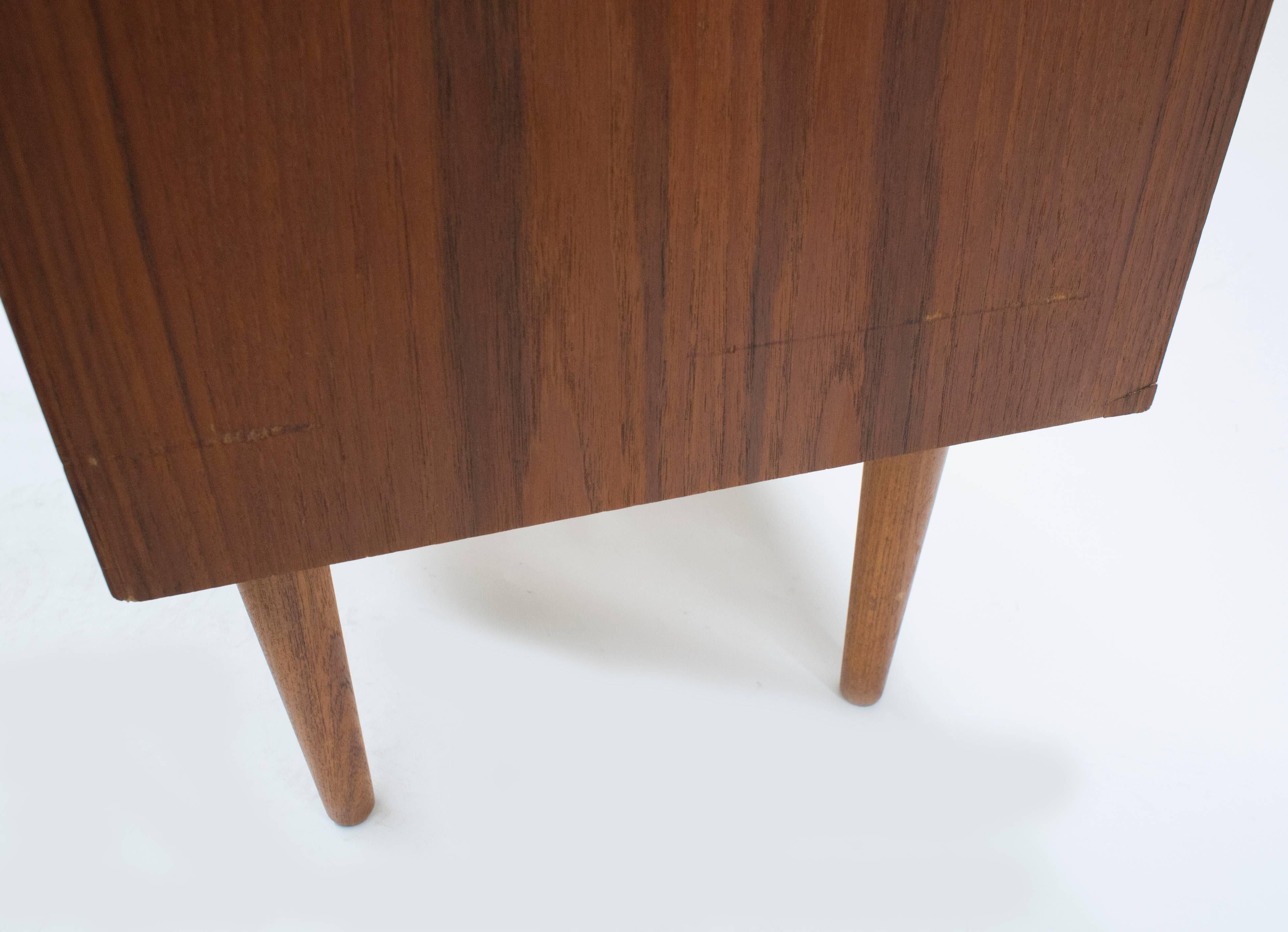 Birch Danish Falster Chest of Drawers in Teak with Tambour Doors