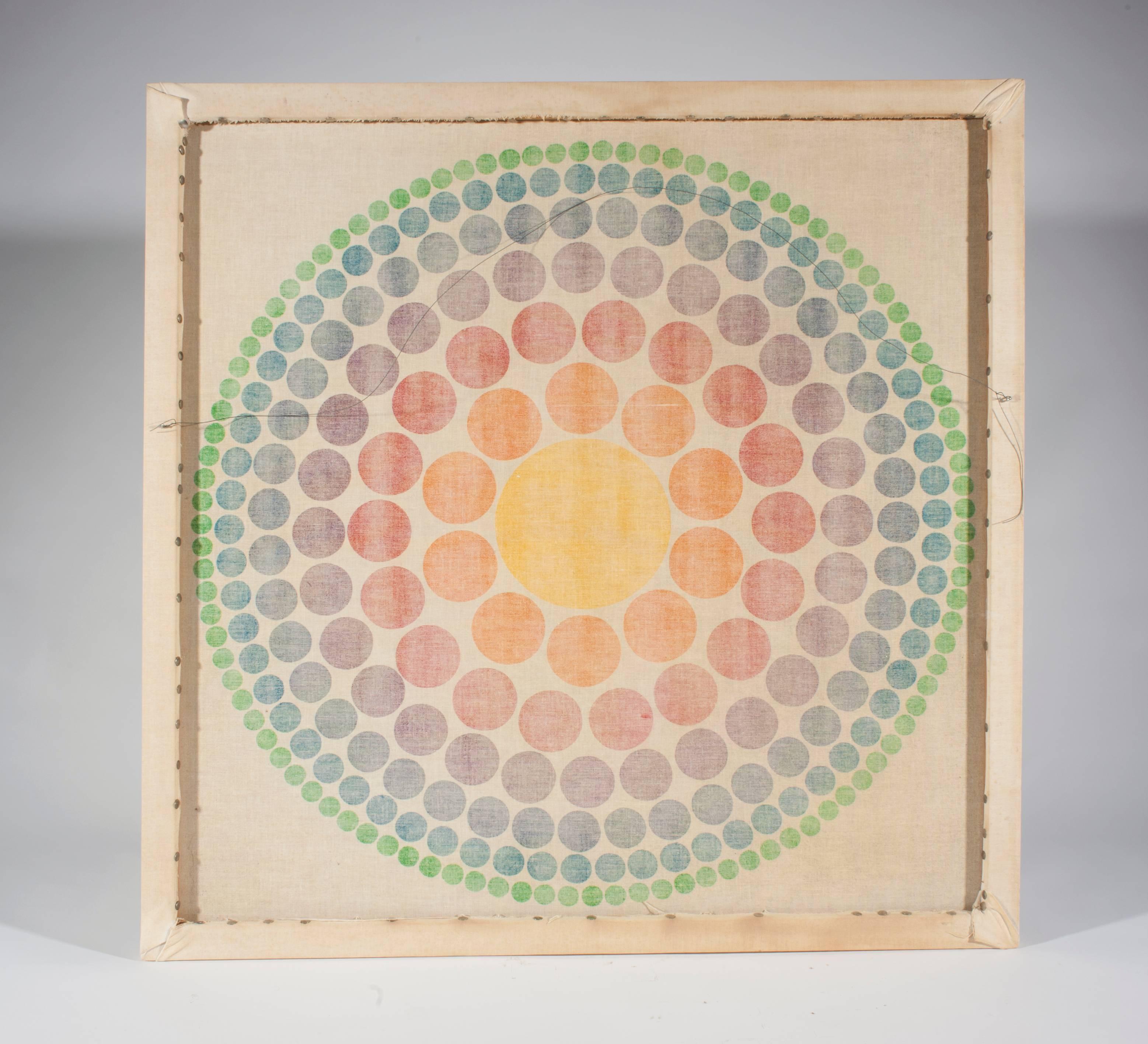 Mid-Century Modern Verner Panton Roulette Circle Fabric Panel, 1965