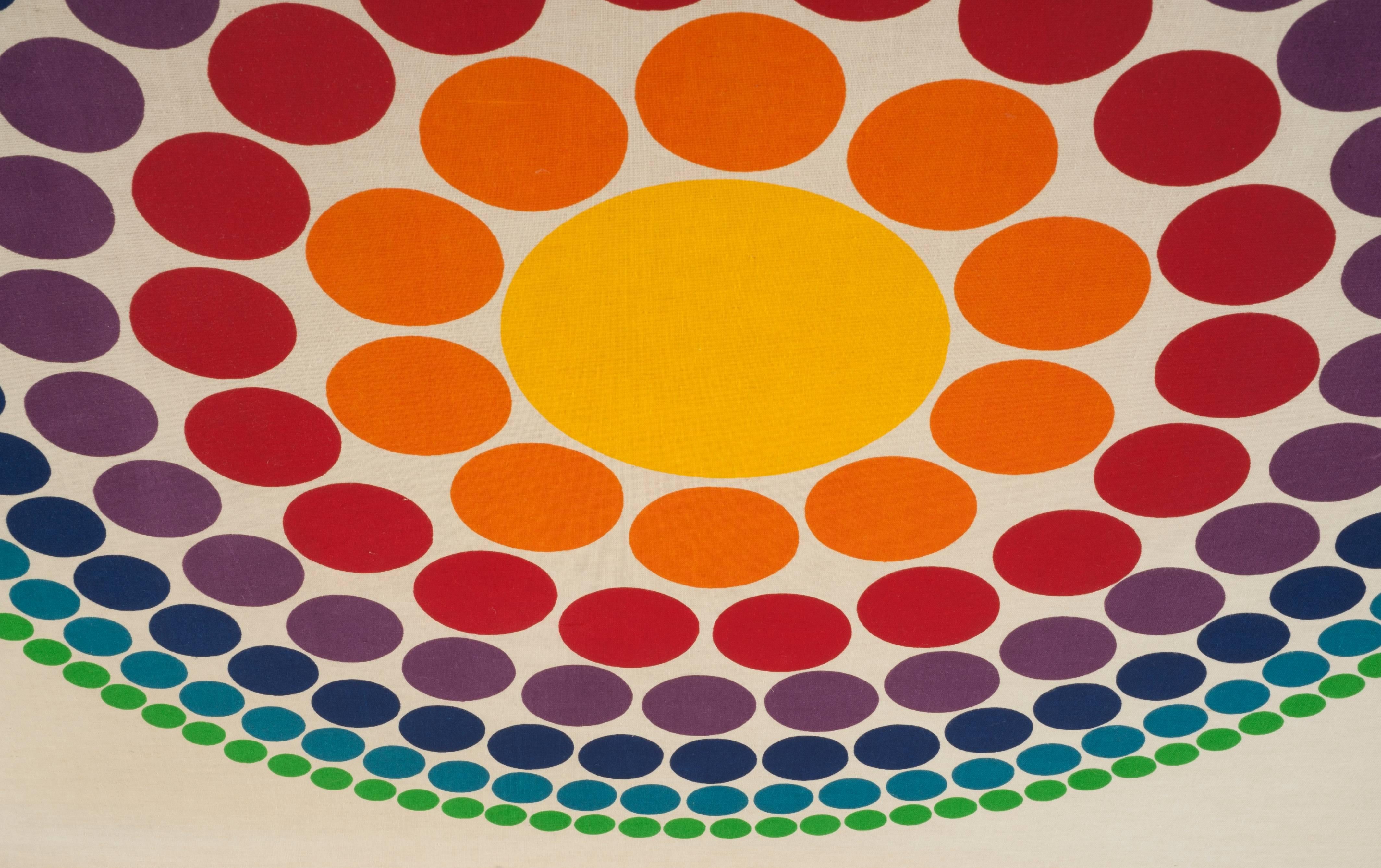 Danish Verner Panton Roulette Circle Fabric Panel, 1965