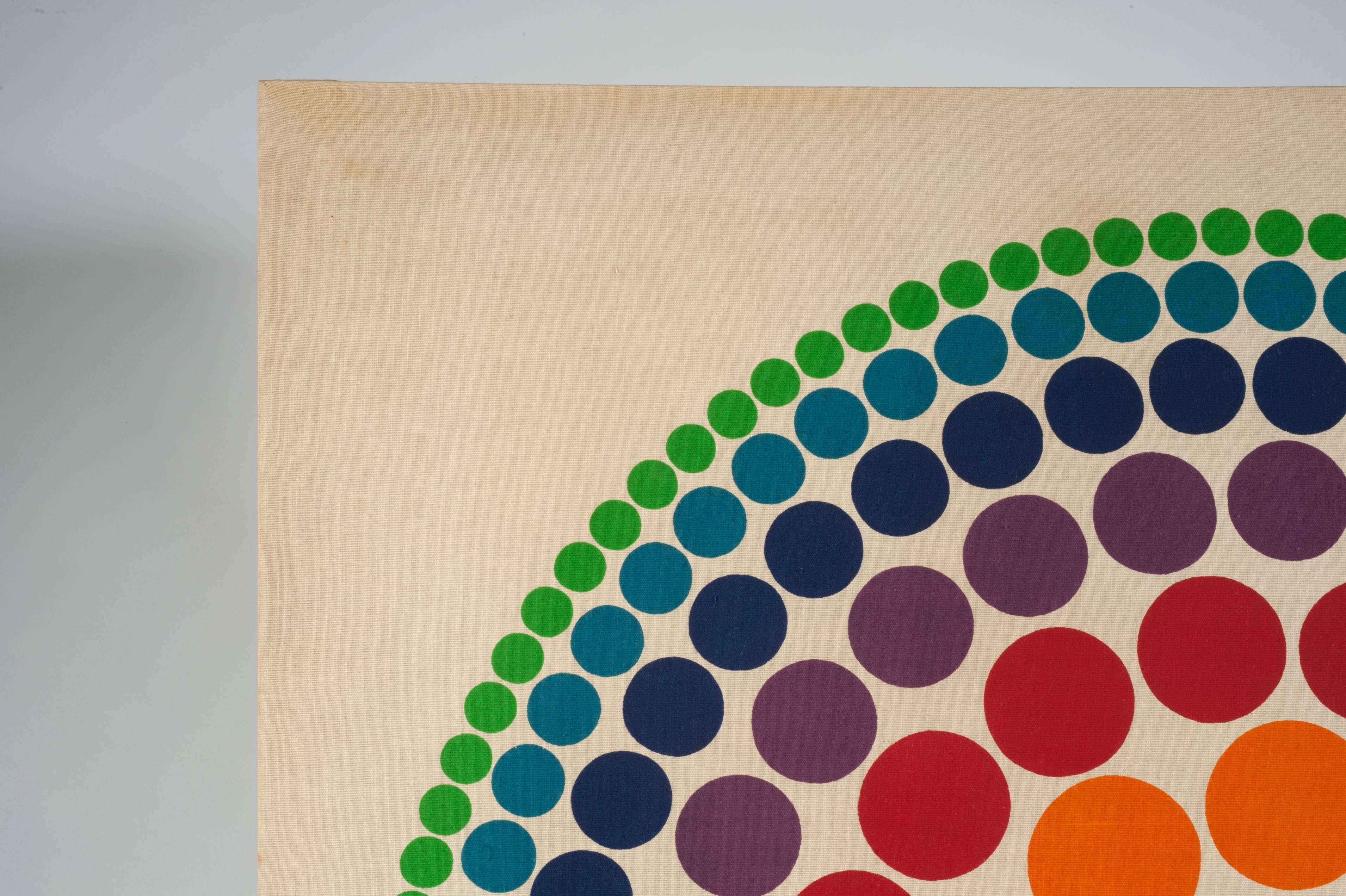 Mid-20th Century Verner Panton Roulette Circle Fabric Panel, 1965