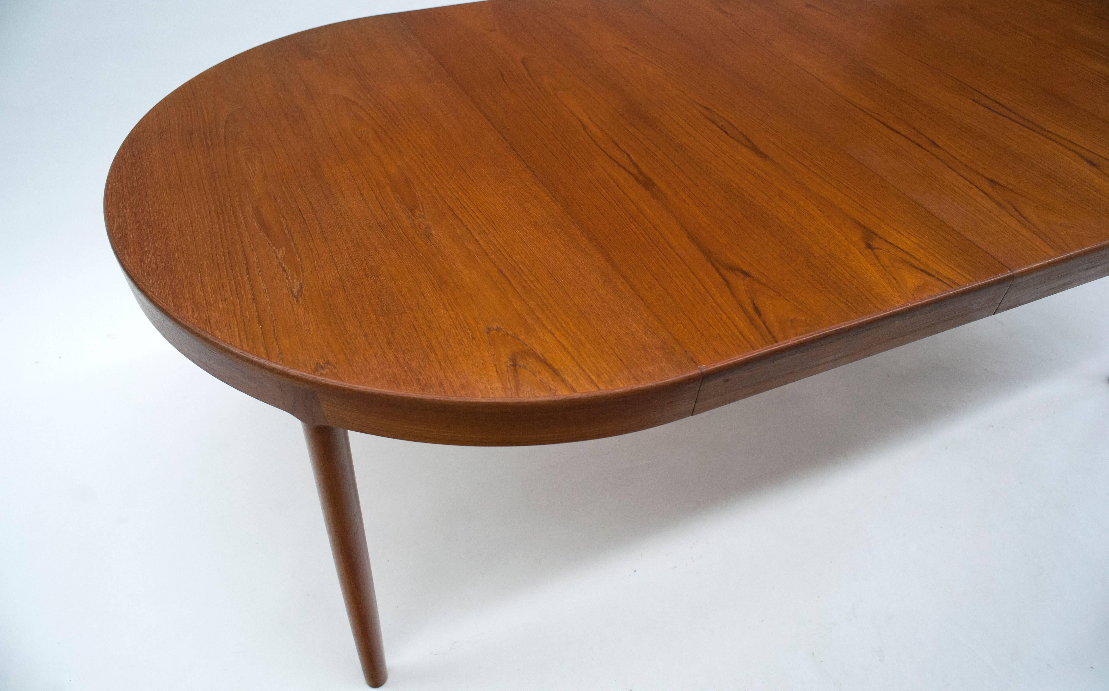 Teak Round Extendable Danish Dining Table by Harry Ostergaard for Randers Møbelfabrik